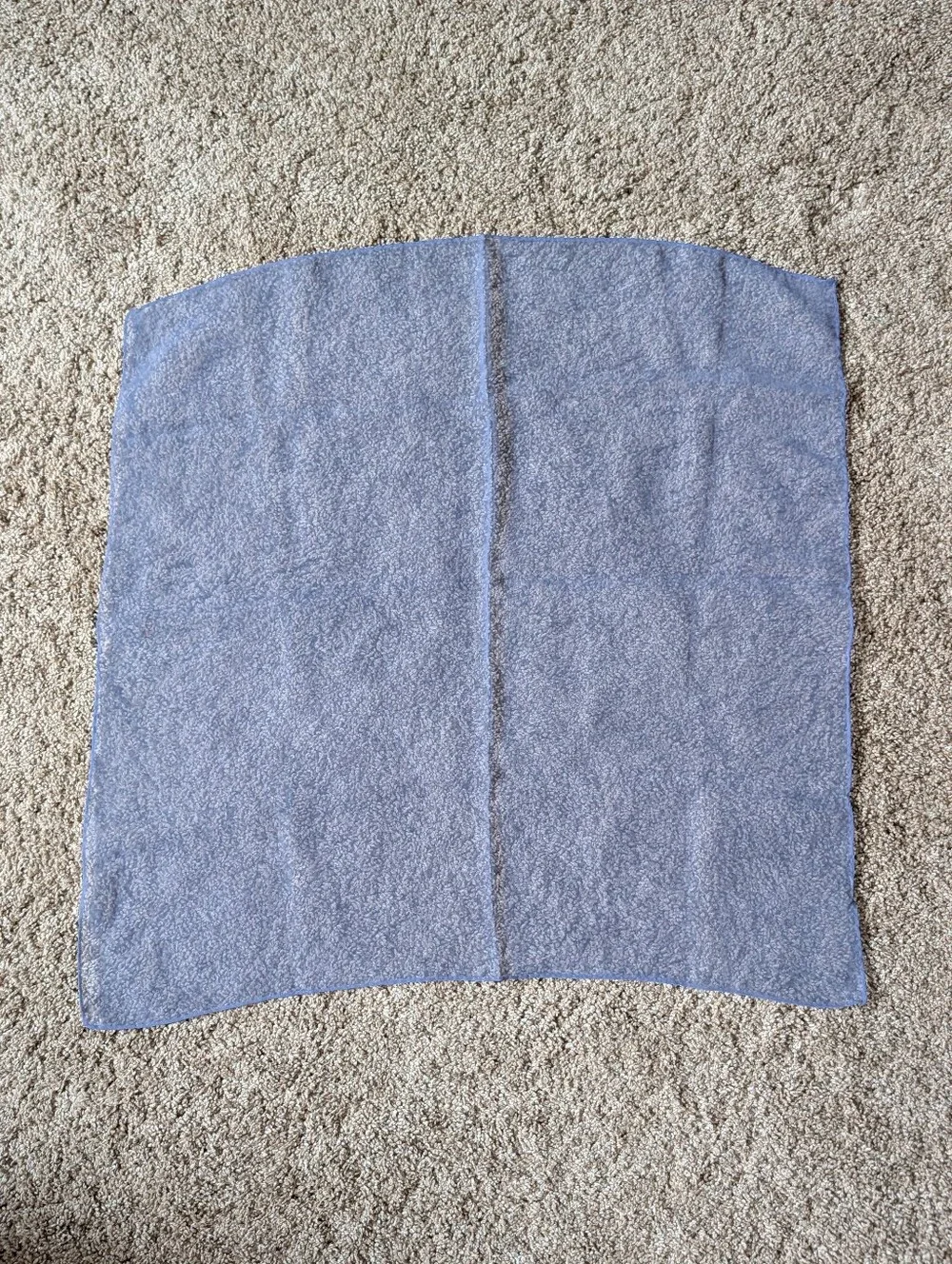 Grey Blue Square Scarf Vintage